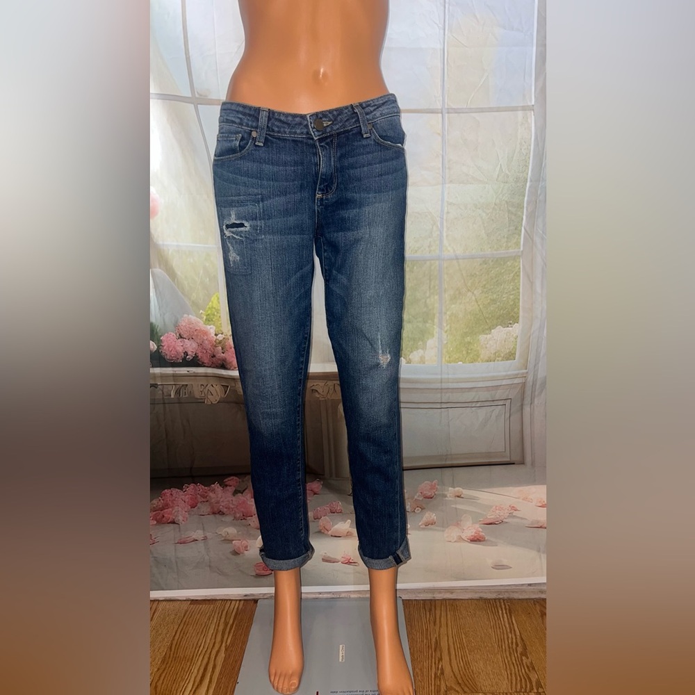 PAIGE Dark Blue Boyfriend Jeans
